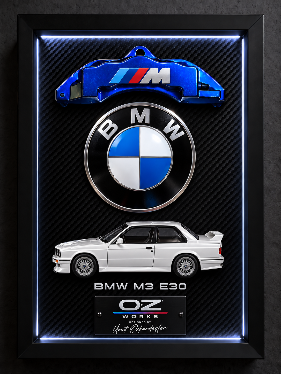 BMW M3 E30 Çerçeveli Model Tablo – Beyaz