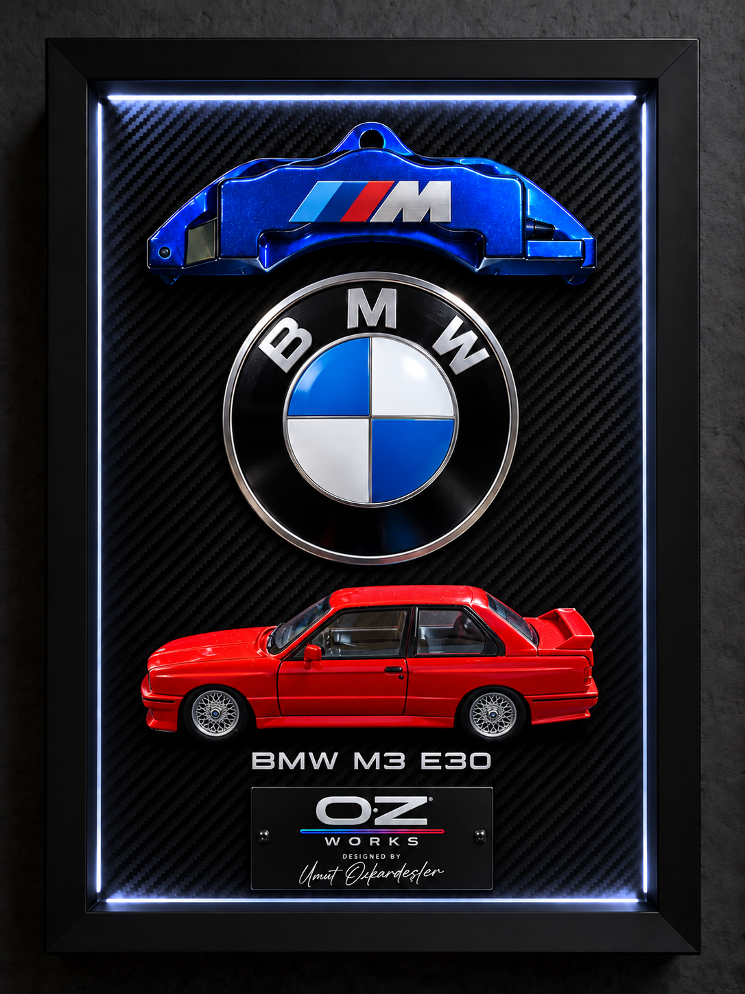 BMW M3 E30 Çerçeveli Model Tablo – Kırmızı