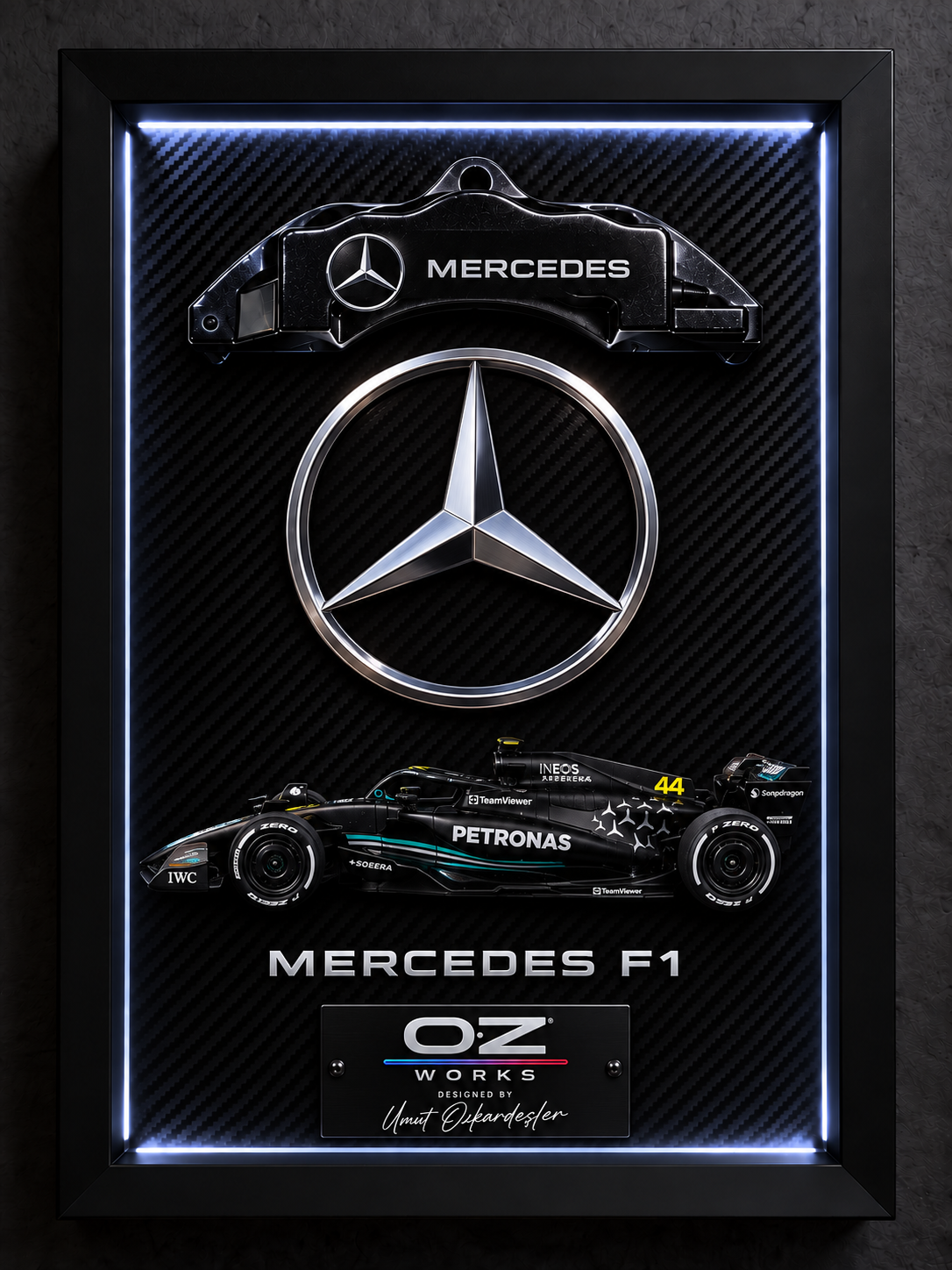 Mercedes F1 Çerçeveli Model Tablo – 44 Numara