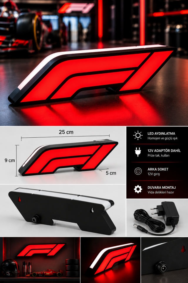 Formula 1 LED Logo – Dekoratif LED Aydınlatma