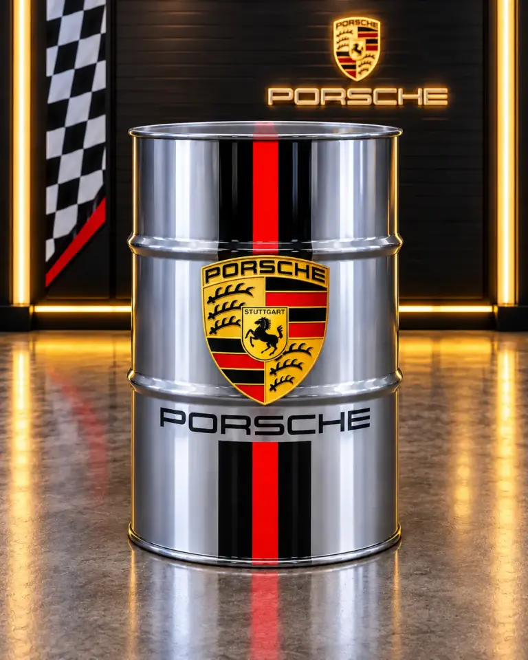 Porsche Dekoratif Varil | Özel Tasarım Garaj Dekorasyonu