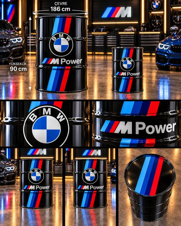 BMW M Power Dekoratif Varil – Garaj ve Otomotiv Dekorasyonu