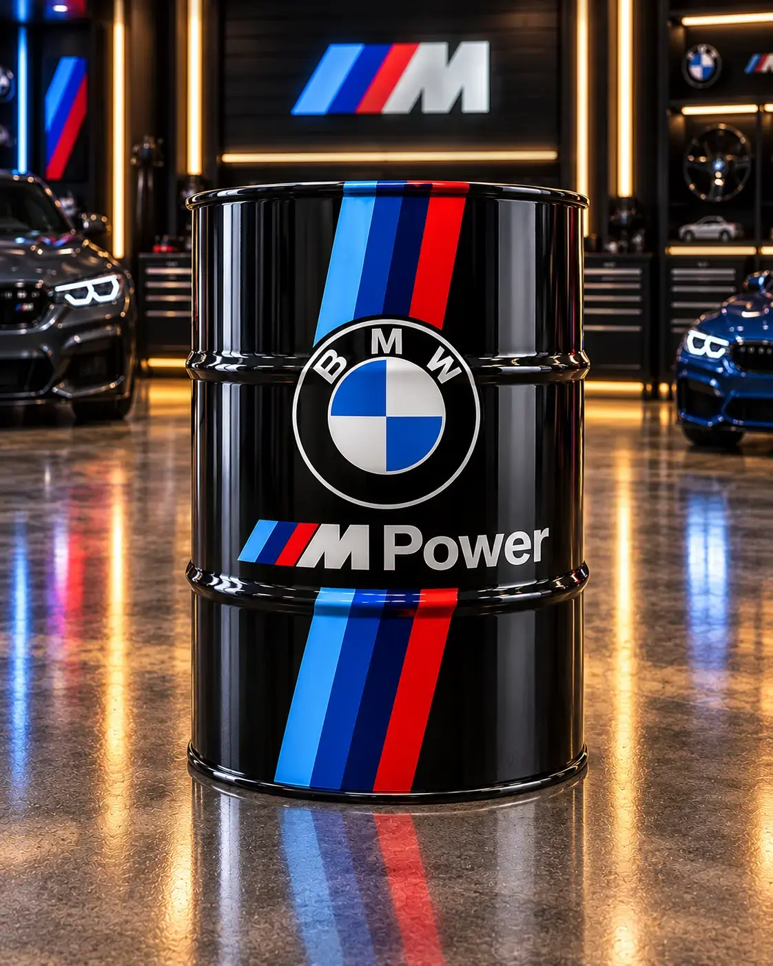 BMW M Power Dekoratif Varil – Garaj ve Otomotiv Dekorasyonu