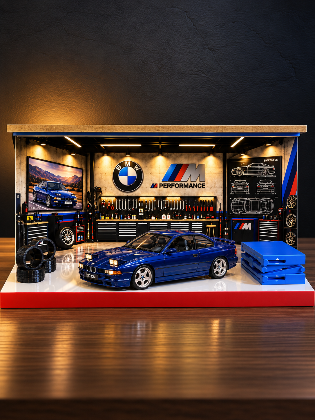 BMW 850 CSi & Subaru Impreza WRX STI – Premium Garaj Dioraması