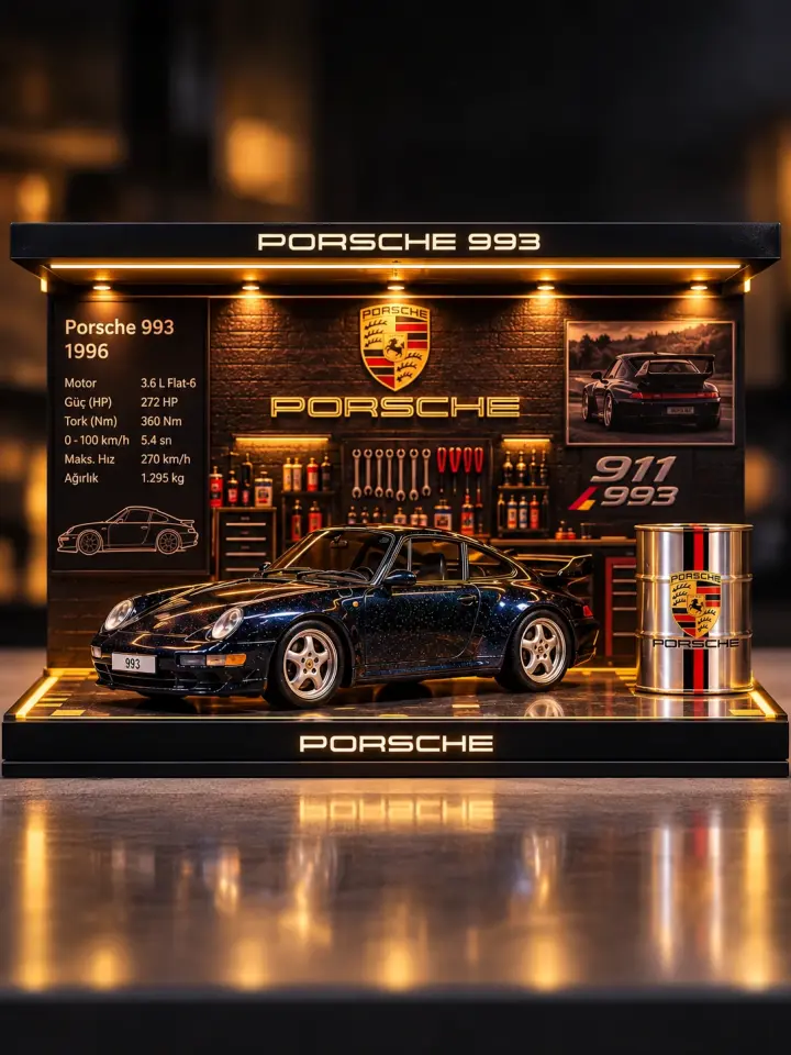 Porsche 911 (993) 1996 – Premium LED Işıklı Garaj Dioraması