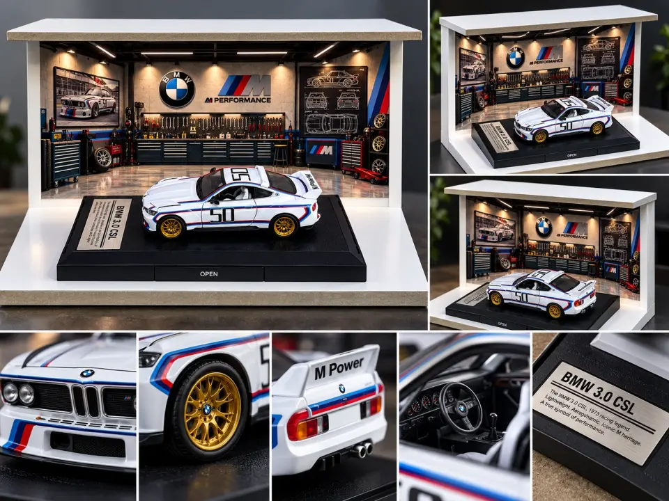 BMW 3.0 CSL M Performance – Premium Garaj Dioraması