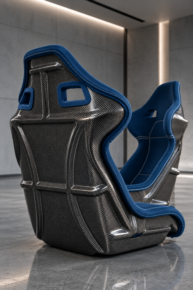 Ferrari F40 Carbon Fiber Seats – Bespoke Premium Seat Set by OZWORKS Deep Navy Blue