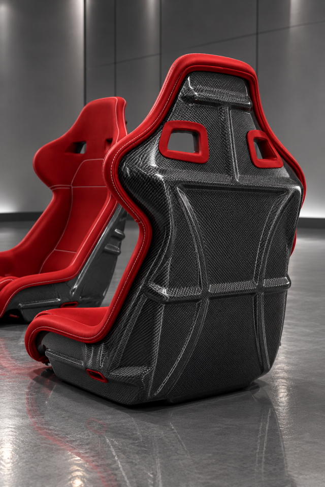 Ferrari F40 Carbon Fiber Seats – Bespoke Premium Seat Set by OZWORKS Racing Red