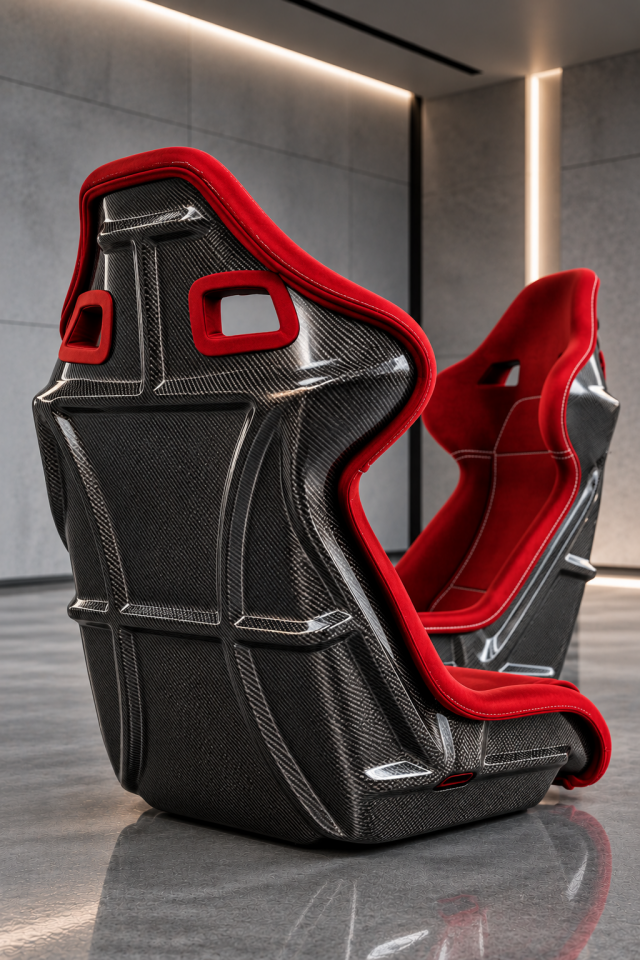 Ferrari F40 Carbon Fiber Seats – Bespoke Premium Seat Set by OZWORKS Racing Red