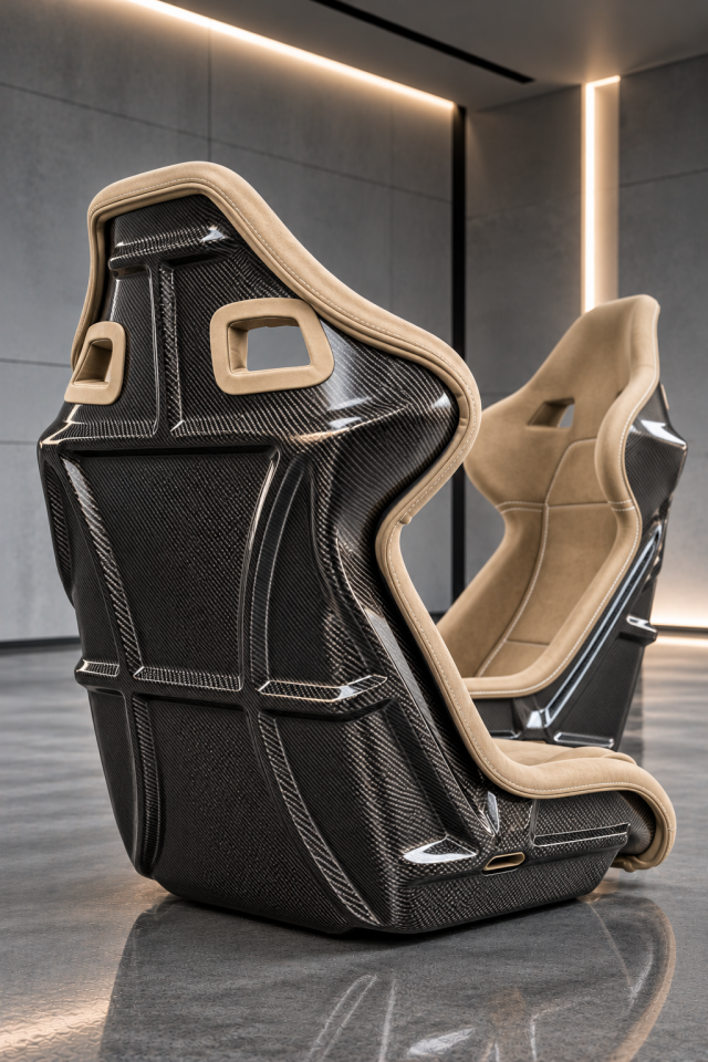 Ferrari F40 Carbon Fiber Seats – Bespoke Premium Seat Set by OZWORKS Sand Beige